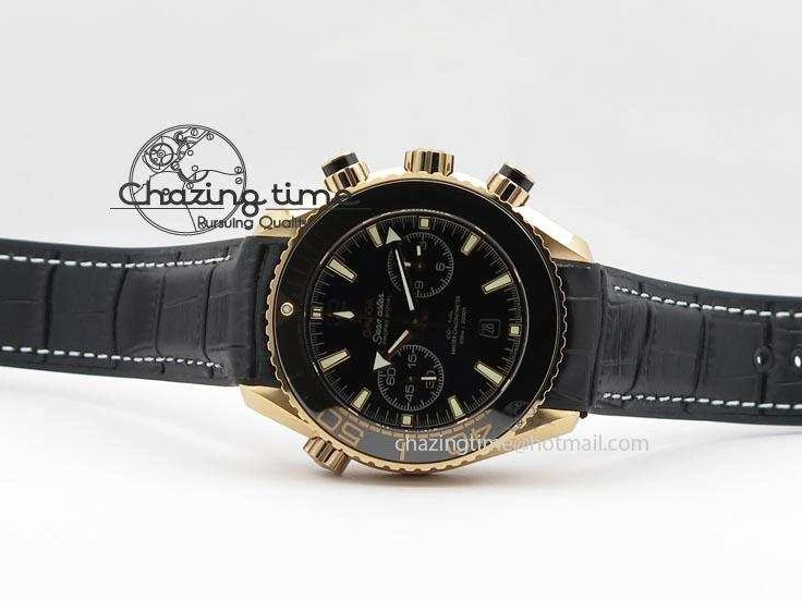 0215 Breathable Seamaster Professional Chrono RG Black Ceramic Black Dial On Black Gummy Strap A 8214